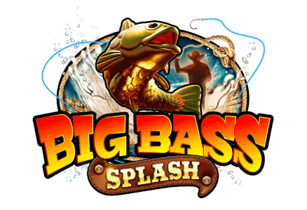 Big Bass Splash artwork: the fisherman wild character beside the giant bass fish logo, turquoise splash and desert canyon skyline in the background